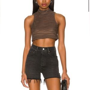 REVOLVE Textured Brown Tank Top